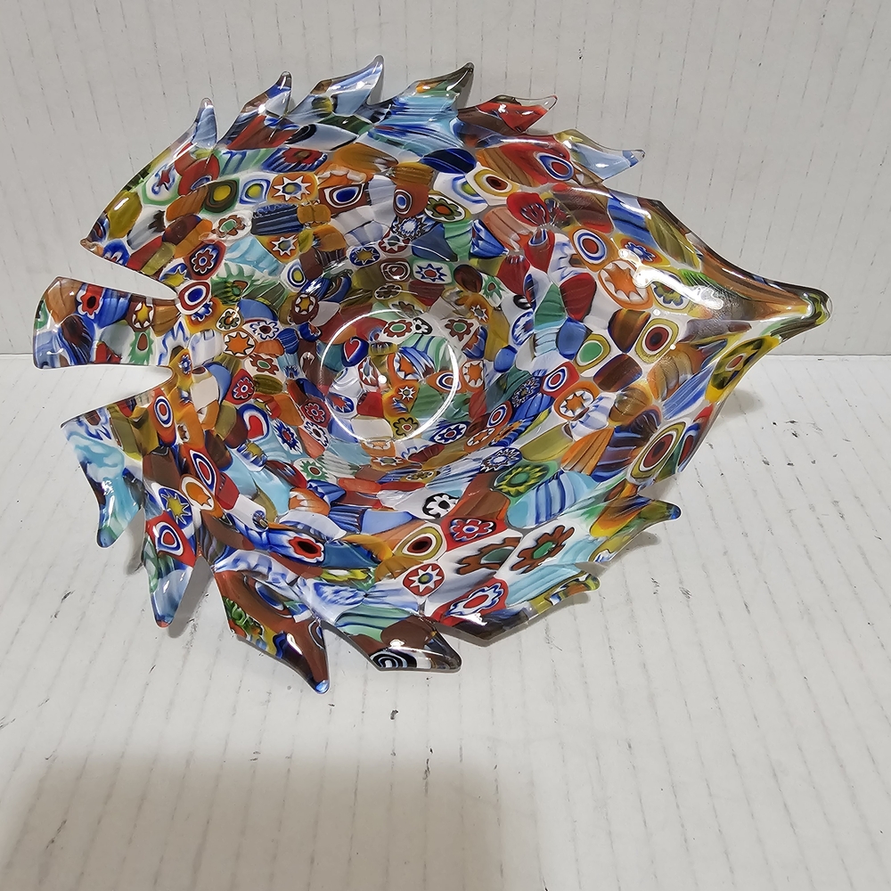 La Murrina Murano Italy Millefiori Colorful Art Glass Fish 5.5" Signed Bowl - Picture 3 of 12